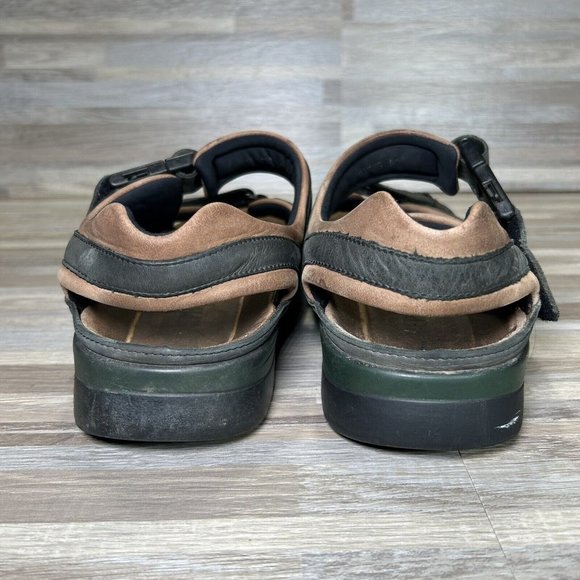 Mephisto Shark Fit Sandals Size EU 43/US 9 Green Brown Leather Nubuck